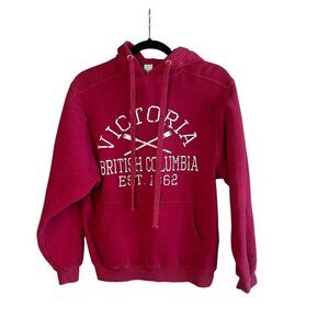Fundy Victoria British Columbia Canada Red Hoodie Sweatshirt Size Small